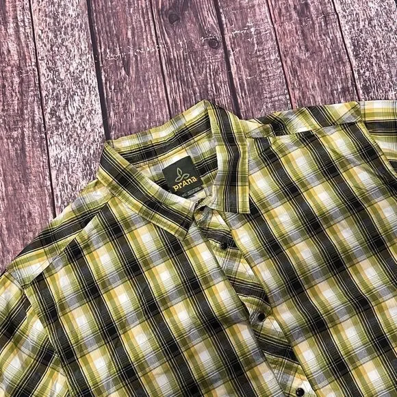 Lot Of 2 PrAna Mens Breathe Pearl Snap Plaid Button Up Short Sleeve Shirt Sz XL - Picture 5 of 10